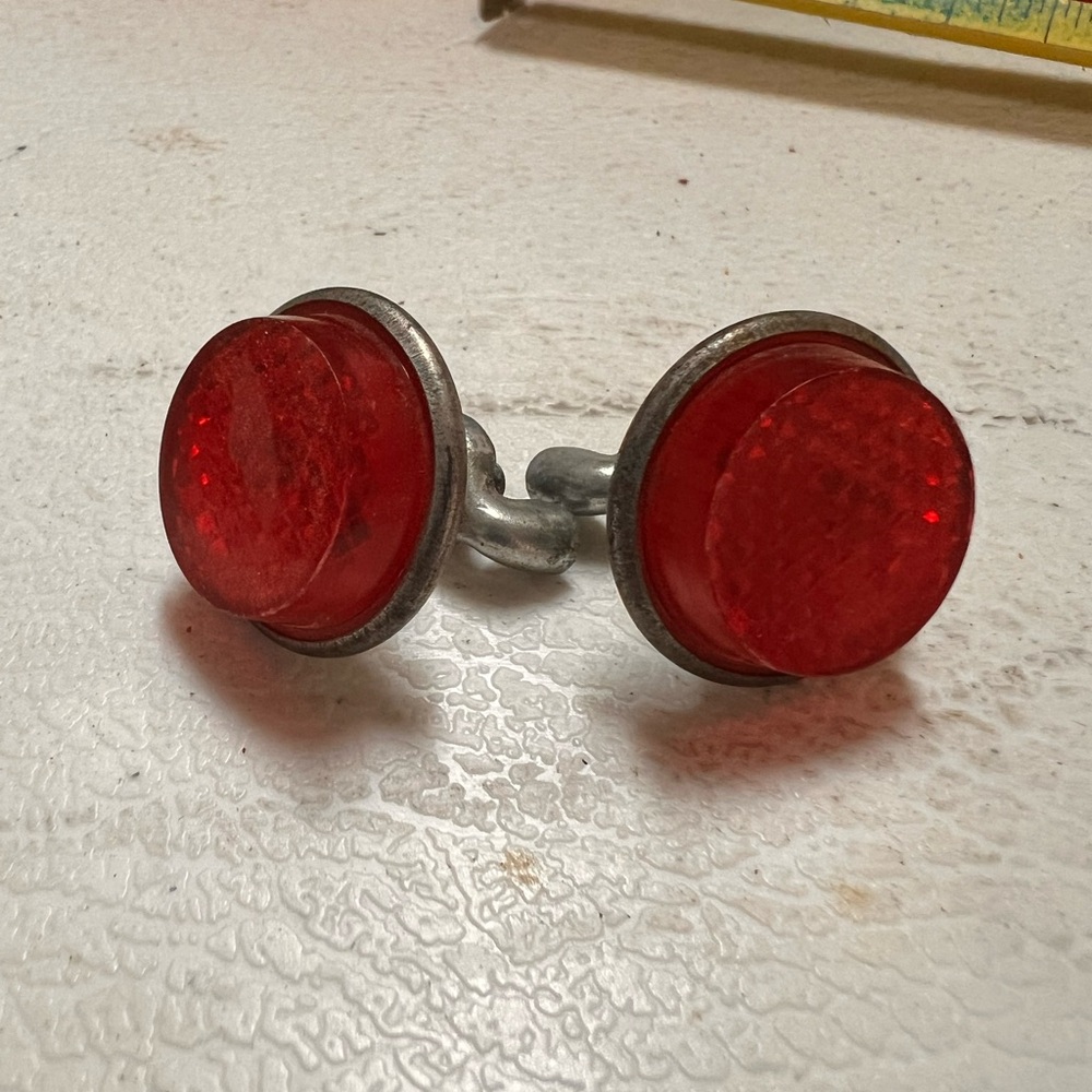 Vintage reflector license plate fasteners 1” set of 2